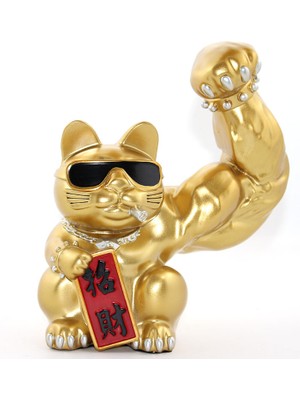 Derin Stok Polyester Şanslı Kedi Figürü Model 2