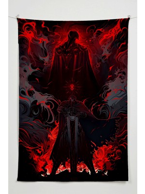 Charmbi Berserk Duvar Örtüsü – Büyük Boy Tapestry Duvar Halısı, Oyun Anime Film Oda Dekor