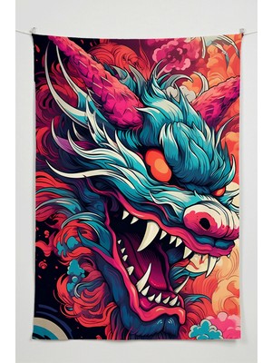Charmbi Ejder Festivali Duvar Örtüsü – Büyük Boy Tapestry Duvar Halısı, Oyun Anime Film Oda Dekor