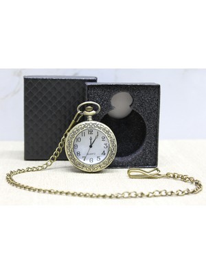 Derin Stok Özel Kutulu Antik Köstekli Saat Model 3