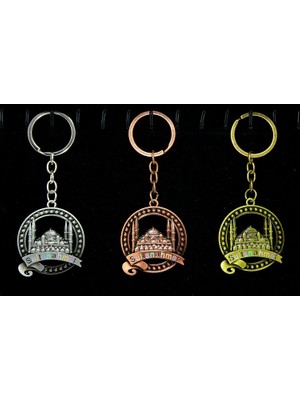 Derin Stok Metal Sultanahmet Anahtarlık Yuvarlak