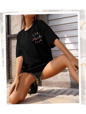 Baskılı Kadın T-Shirt - Siyah