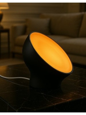 Modern Küresel Masa Lambası - 3D Tasarım Minimalist Ambiyaş Aydınlatma ve Dekoratif Başucu Gece Lambası