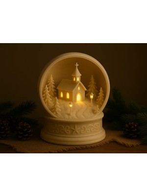 Hasfar Tech Karlı Köy Şapeli Kar Küresi