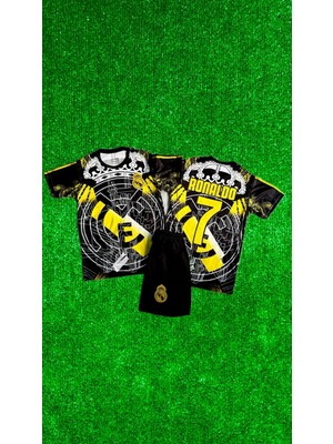 Rodak Spor Ronaldo 7 R.madrid Siyah Şortlu Çocuk Forması 2’li Takım