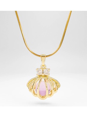 Stella Fortis Deniz Kabuğu Formlu Orta Taş Kristalli Zirkon Detaylı Kolye