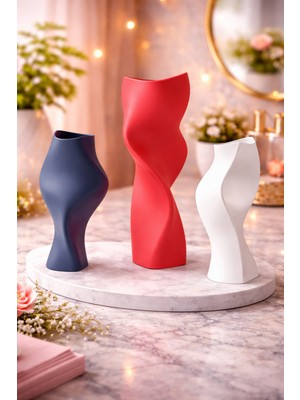 3D Boyuthane Modern Burgu Tasarım Dekoratif Vazo Seti