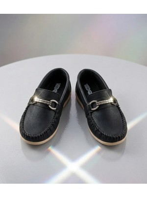 Rexba Erkek Çocuk Siyah Tokalı Mokasen Loafer
