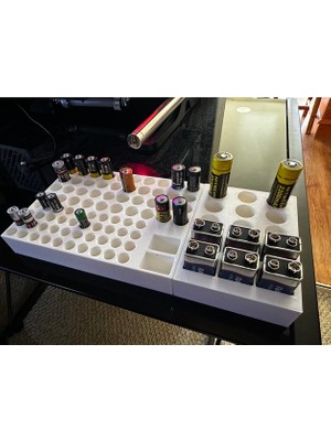 Akaslan Plastik 18650 9V Aa Aaa 9V Battery Trey Holder Organizer (Bu Ürün Sadece Plastik Parçadır - Almadan Önce Soru Sorabilirsiniz)