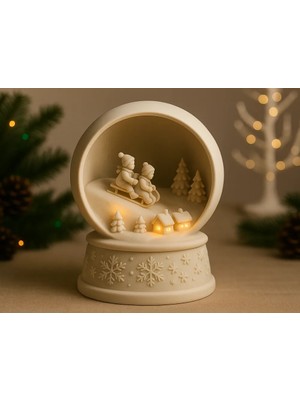 Hasfar Tech Kar Küresinde Kızak Kaydıran Çocuklar Kar Küresi