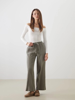 Lc Waikiki Yeni Sezon Beli Lastikli Dokulu Kadın Pantolon