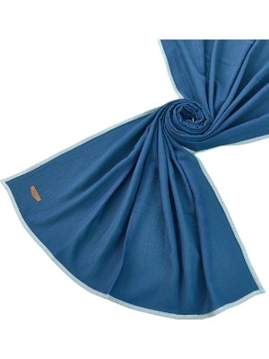 Mim Eşarp ve Şal Enba Biyeli Aqua Düz Renk Şal 85X190 cm