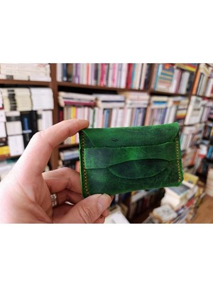 Mahfuz Tamamen El Emeği Hakiki Deri Minimalist Cüzdan Kartlık ( 11X6.5CM) NLU375