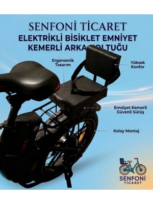 Senfoni Ticaret Elektrikli Bisiklet Emniyet Kemerli Çocuk Koltuğu Deri Arka Koltuk Kolay Montaj