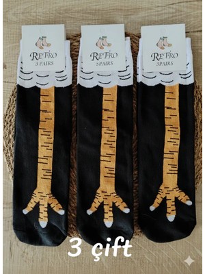 Trend Nexus 3 Çift Tavuk Ayağı Tasarımlı Çorap