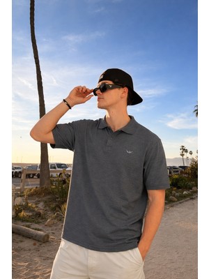 Damga Erkek Pamuklu Trend Füme Polo Yaka T Shirt