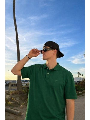 Damga Erkek Pamuklu Trend Yeşil Polo Yaka T Shirt