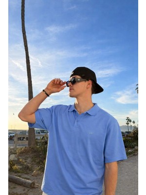 Damga Erkek Pamuklu Trend A.mavi Polo Yaka T Shirt