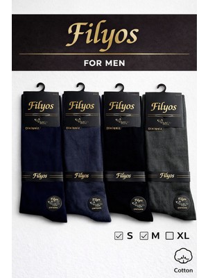 DNC Filyos Erkek Pamuklu Dikişsiz Çorap 4’lü Paket Günlük Konfor Serisi
