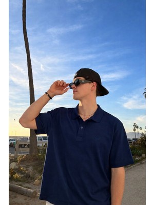 Damga Erkek Pamuklu Trend Lacivert Polo Yaka T Shirt