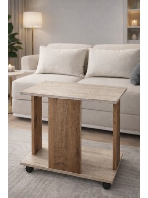 Nenu Nova- Bohem Tarzı Yan Sehpa - Salon Sehpası- Laptop Sehpası - Tekerlekli Sehpa -Modern Sehpa