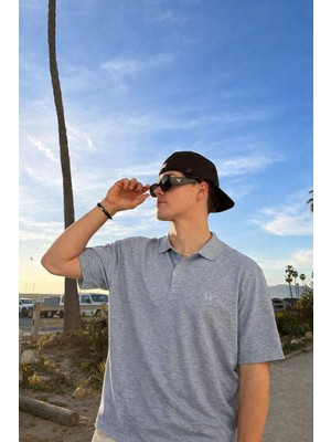 Damga Erkek Pamuklu Trend M.gri Polo Yaka T Shirt