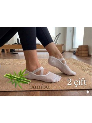 Trend Nexus 2 Çift Kaydırmaz Taban Pilates Yoga Dans Tavaf Bale Biyeli Babet Çorap