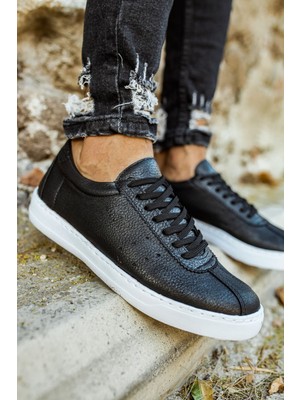 Roof Atelier Erkek Siyah Beyaz Bağcıklı Spor Ayakkabı - 063 - Star-X Cbt