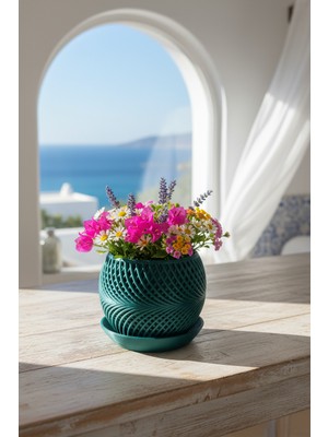 Fılamentim Floranti Vortexa Tasarım Dekoratif Saksı 135X135X120MM NO.1012.10.Y-18-T