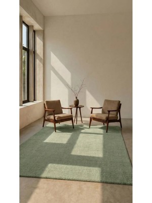 Halı Special Mest Yeşil Premium Kadifemsi Halı Oturma Odası-Salon-Mutfak-Kaymaz Taban -Yıkanabilir-Modern