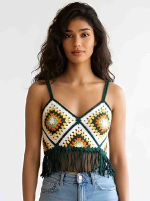 Meryemce Tasarımlar El Örgüsü Büstiyer Bluz