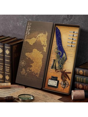 Tüylü Özel Tasarım Divit Hokka Kalem Seti Nemere