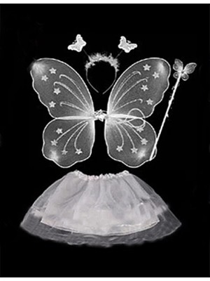 Go İthalat Sepetopia -Beyaz Kelebek Kostümü - Beyaz Kelebek Kostüm Aksesuar Seti 4 Parça (5534)