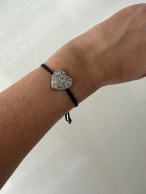 Theory Jewelry Heart Beat Siyah Bileklik