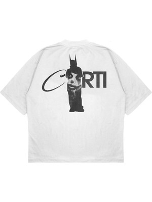 Camblys Unisex Carti Sırt Baskılı Oversize Kapüşonlu T-Shirt