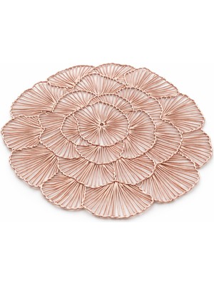 Aşkana Metalik Rose Supla 38 cm Amerikan Servis,dekoratif Masa Sunum Altlığı,modern Sofra Dekoru – 2’li Set