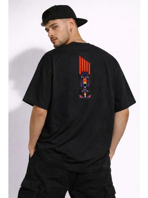 Camblys F1 Sırt Baskılı Oversize Kalın Kumaş Bol Kalıp T-Shirt