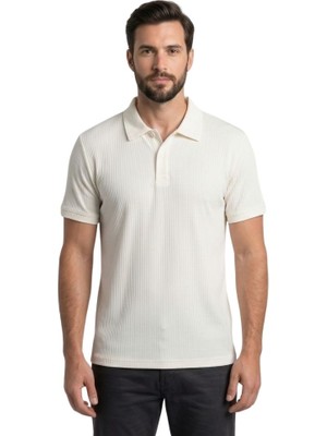 Trender Polo Yaka Erkek T-Shirt 2281-1 Ekru
