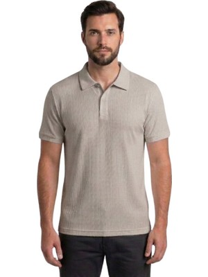 Trender Polo Yaka Erkek T-Shirt 2281-1 Taş
