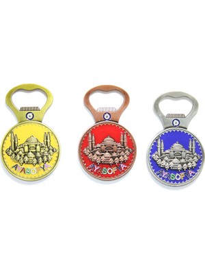 Derin Stok Yöresel Ayasofya Magnet ve Açacak Yuvarlak Tasarım