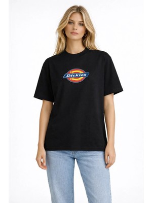 Camblys Unisex Dickies Yazılı Logo Ön Baskılı Oversize Kalın Kumaş Bol Kesim Pamuklu T-Shirt