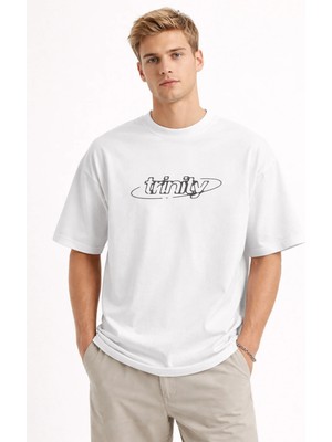 Camblys Trinity Ön Baskılı Oversize Kalın Kumaş Bol Kalıp Unisex T-Shirt