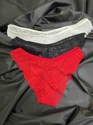 Elbiyou Bayan Dantelli Külot 3'lü Set