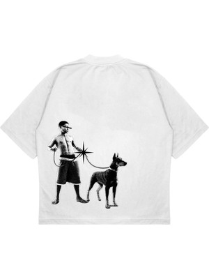 Camblys Unisex Dog Yıldız Baskılı Oversize T-Shirt