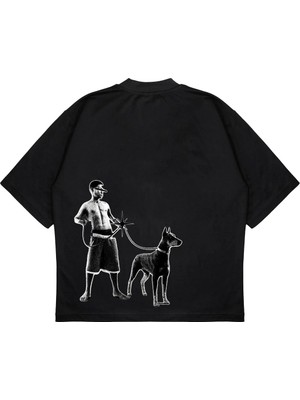 Camblys Unisex Dog Yıldız Baskılı Oversize T-Shirt
