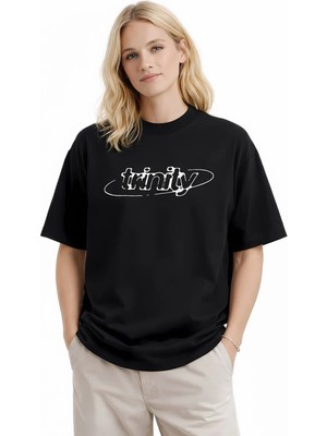 Camblys Trinity Ön Baskılı Oversize Kalın Kumaş Bol Kalıp Unisex T-Shirt