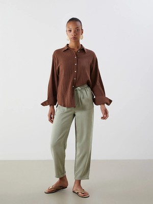 Lc Waikiki Yeni Sezon Beli Lastikli Paperbag Kadın Jean Pantolon