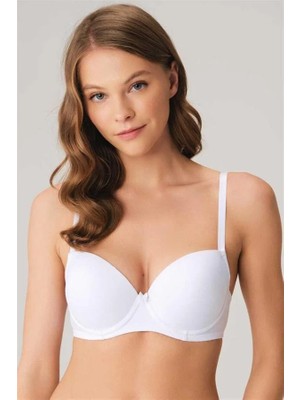 Fantastik Store Arias Closet Balenli Destekli Dolgulu Askıları Çıkabilen Günlük Klasik T-Shirt Sütyeni