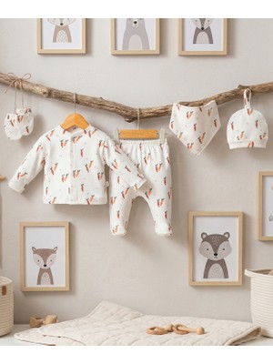 Mahfel 5'li Havuç %100 Pamuk Premium Hastane Çıkış Seti 009