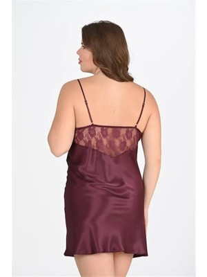 Fantastik Store Arias Closet Büyük Beden Mürdüm Gecelik 2108